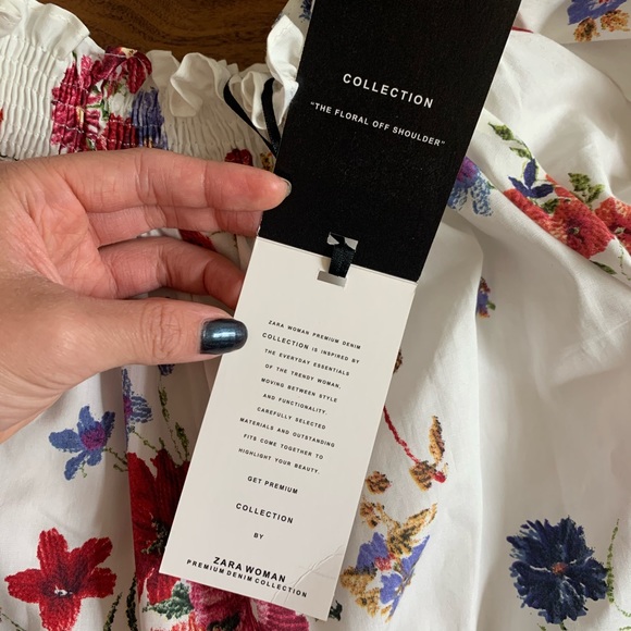 ZARA floral off the shoulder top - Picture 5 of 6